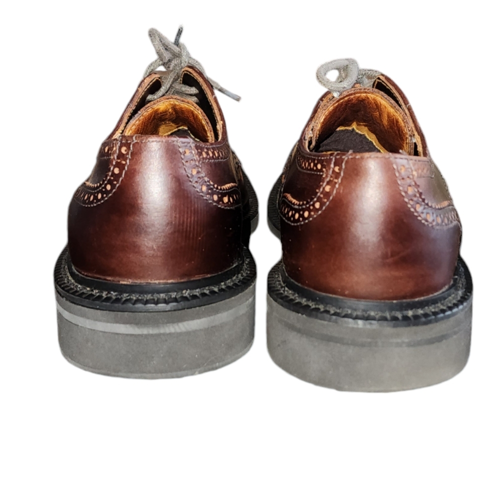 American Eagle Outfitters Dark Brown Leather Wingtip Oxford Men's Size 10 - Picture 2 of 9